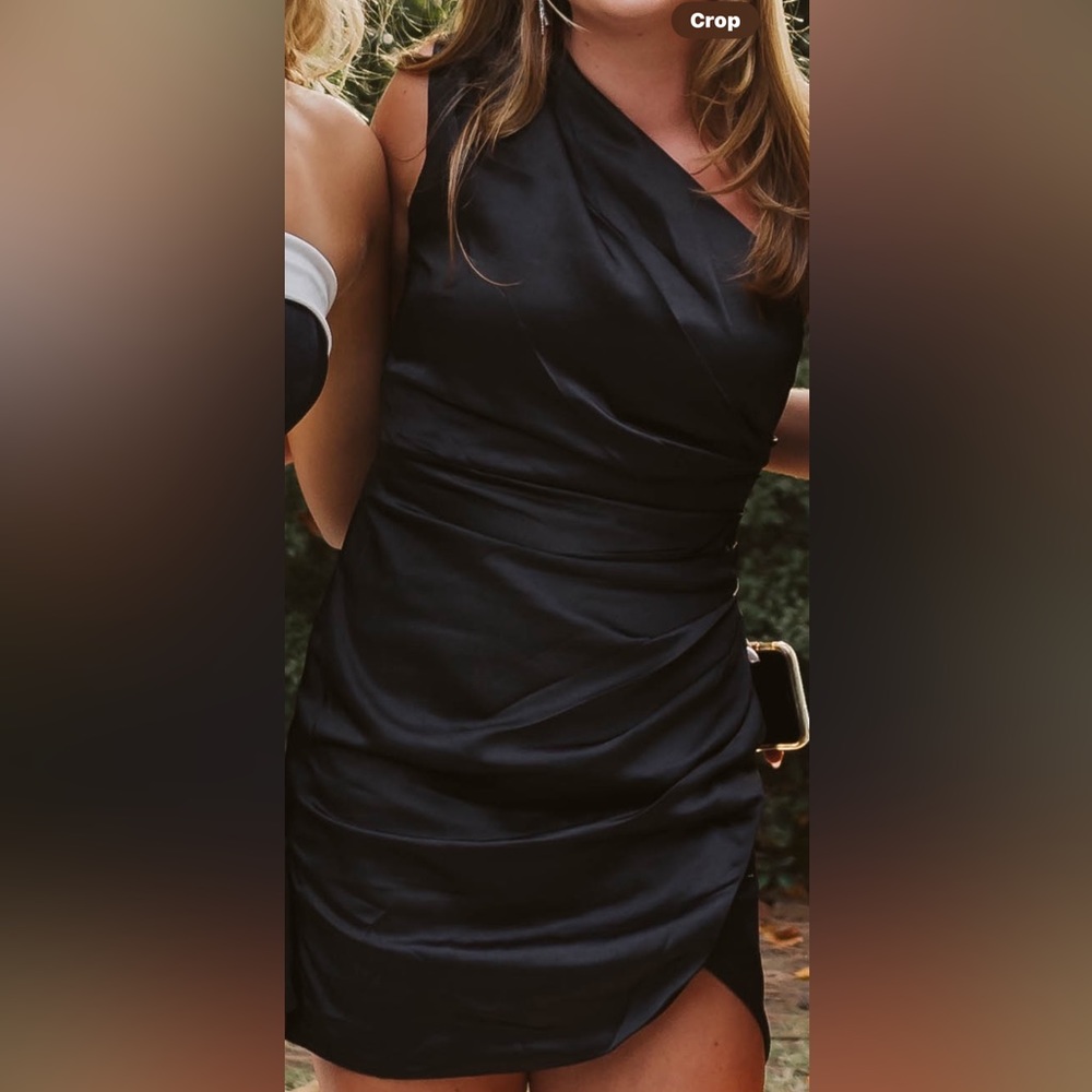 Silk black mini dress